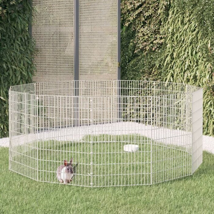 Vidaxl Enclos pour animaux 12 panneaux 54x80 cm en fer - 33% de remise