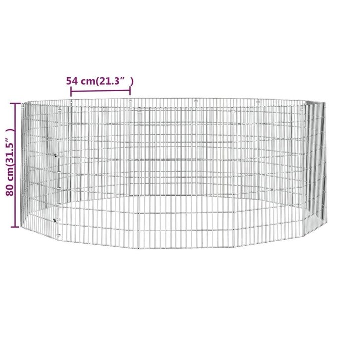 Vidaxl Enclos pour animaux 12 panneaux 54x80 cm en fer - 33% de remise