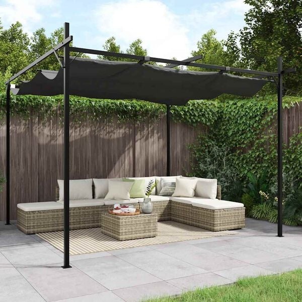 Vidaxl Pergola à toit rétractable 295x292 cm - Anthracite - 30% de remise