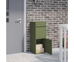 Vidaxl Boîte de réception pour colis en acier, Vert olive, 103 cm - 35% de remise