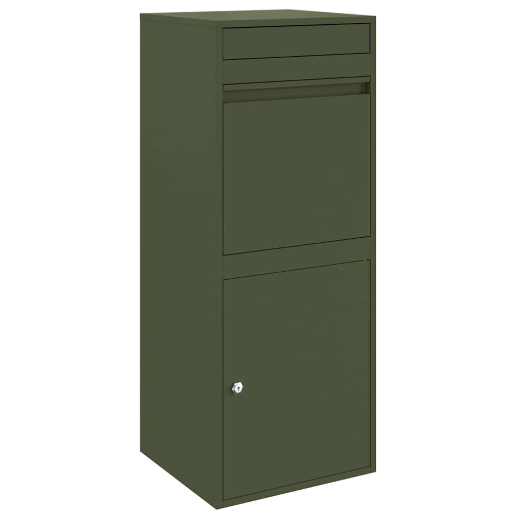 Vidaxl Boîte de réception pour colis en acier, Vert olive, 103 cm - 35% de remise