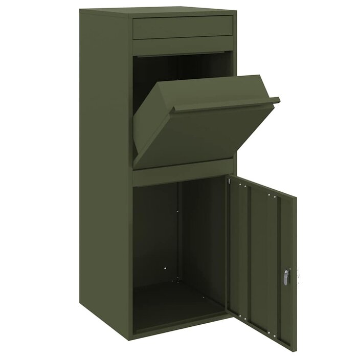 Vidaxl Boîte de réception pour colis en acier, Vert olive, 103 cm - 35% de remise