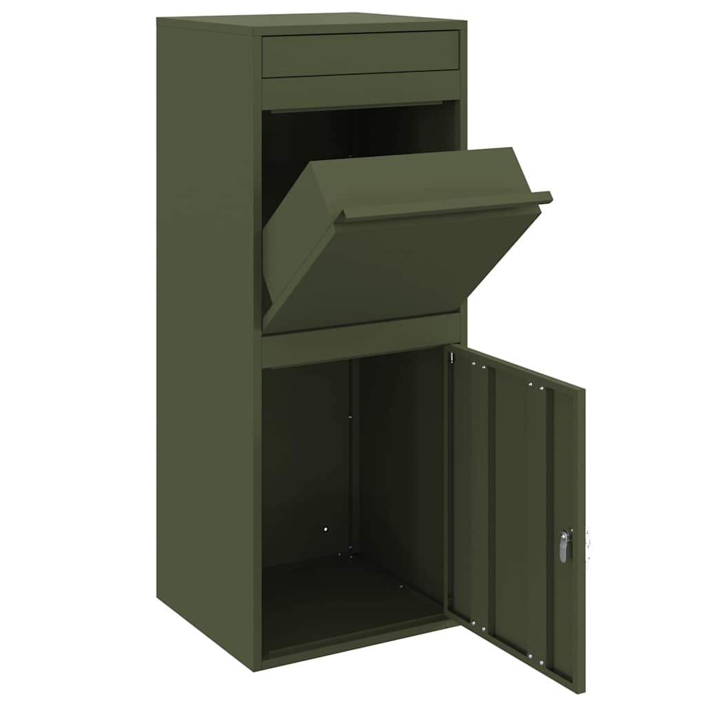 Vidaxl Boîte de réception pour colis en acier, Vert olive, 103 cm - 35% de remise