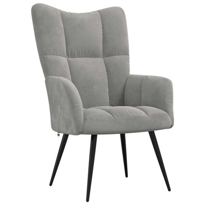 Vidaxl Fauteuil relax en velours gris clair - 34% de remise