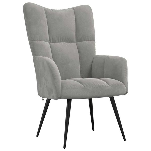 Vidaxl Fauteuil relax en velours gris clair - 34% de remise