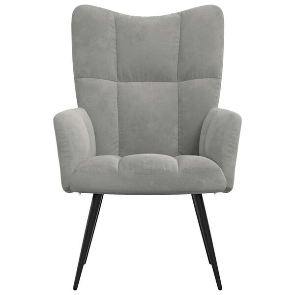 Vidaxl Fauteuil relax en velours gris clair - 34% de remise