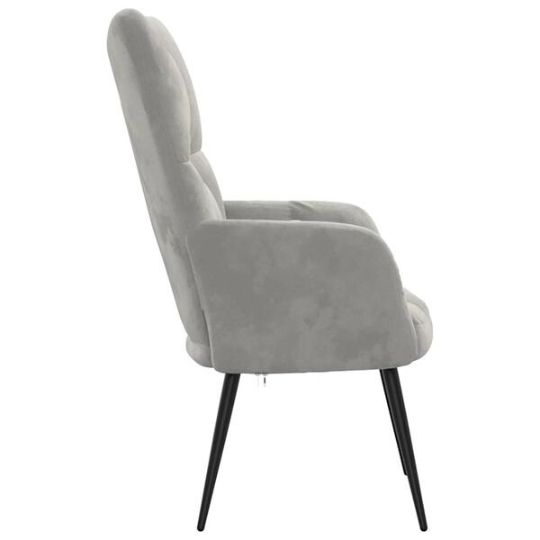 Vidaxl Fauteuil relax en velours gris clair - 34% de remise
