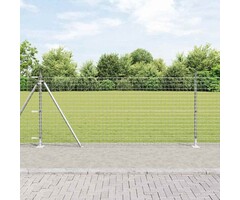 Vidaxl Lot de 7 poteaux de clôture avec base en béton - Argent - 32% de remise