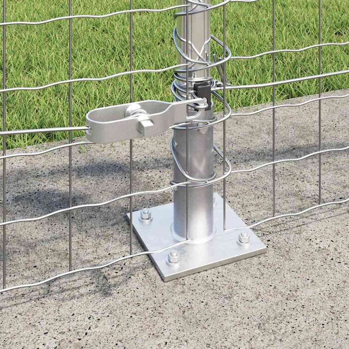 Vidaxl Lot de 7 poteaux de clôture avec base en béton - Argent - 32% de remise