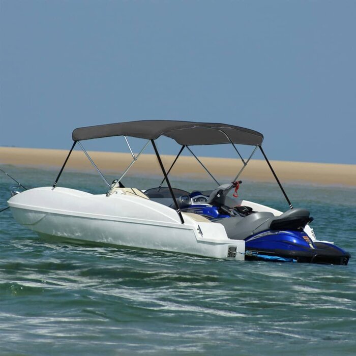Vidaxl Bimini pour bateau 3 arceaux, 183x180x137 cm, Anthracite - 35% de remise