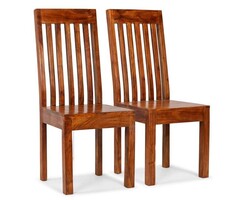 Vidaxl Lot de 2 chaises en bois d'acacia massif - Finition miel - 35% de remise