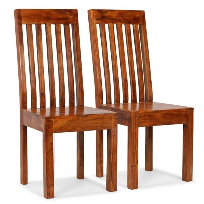 Vidaxl Lot de 2 chaises en bois d'acacia massif - Finition miel - 35% de remise