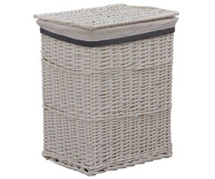 Vidaxl Panier à linge en osier blanc 43 x 34 x 57,5 cm - 34% de remise