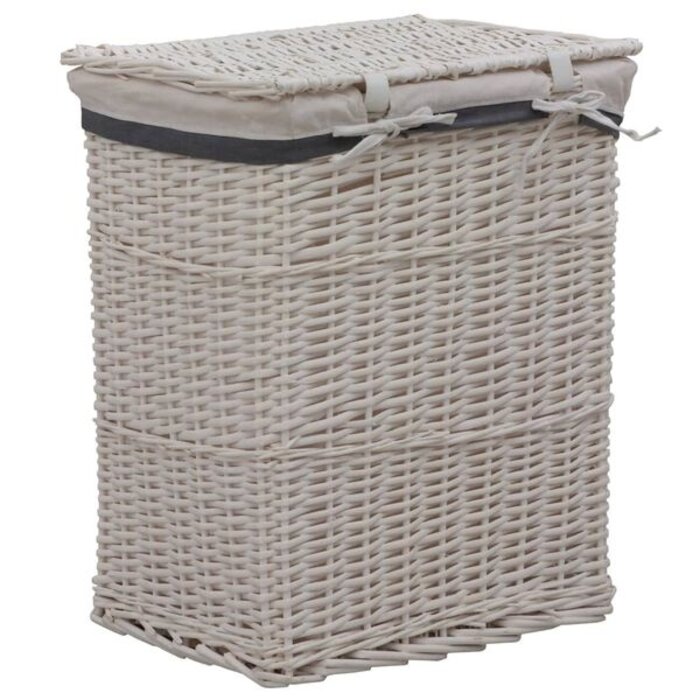 Vidaxl Panier à linge en osier blanc 43 x 34 x 57,5 cm - 34% de remise