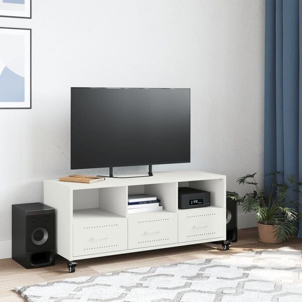 Vidaxl Meuble TV blanc en acier 100,5 cm - 35% de remise