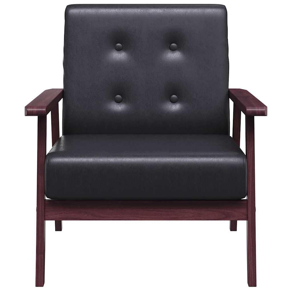 Vidaxl Fauteuil rétro en similicuir noir - 34% de remise