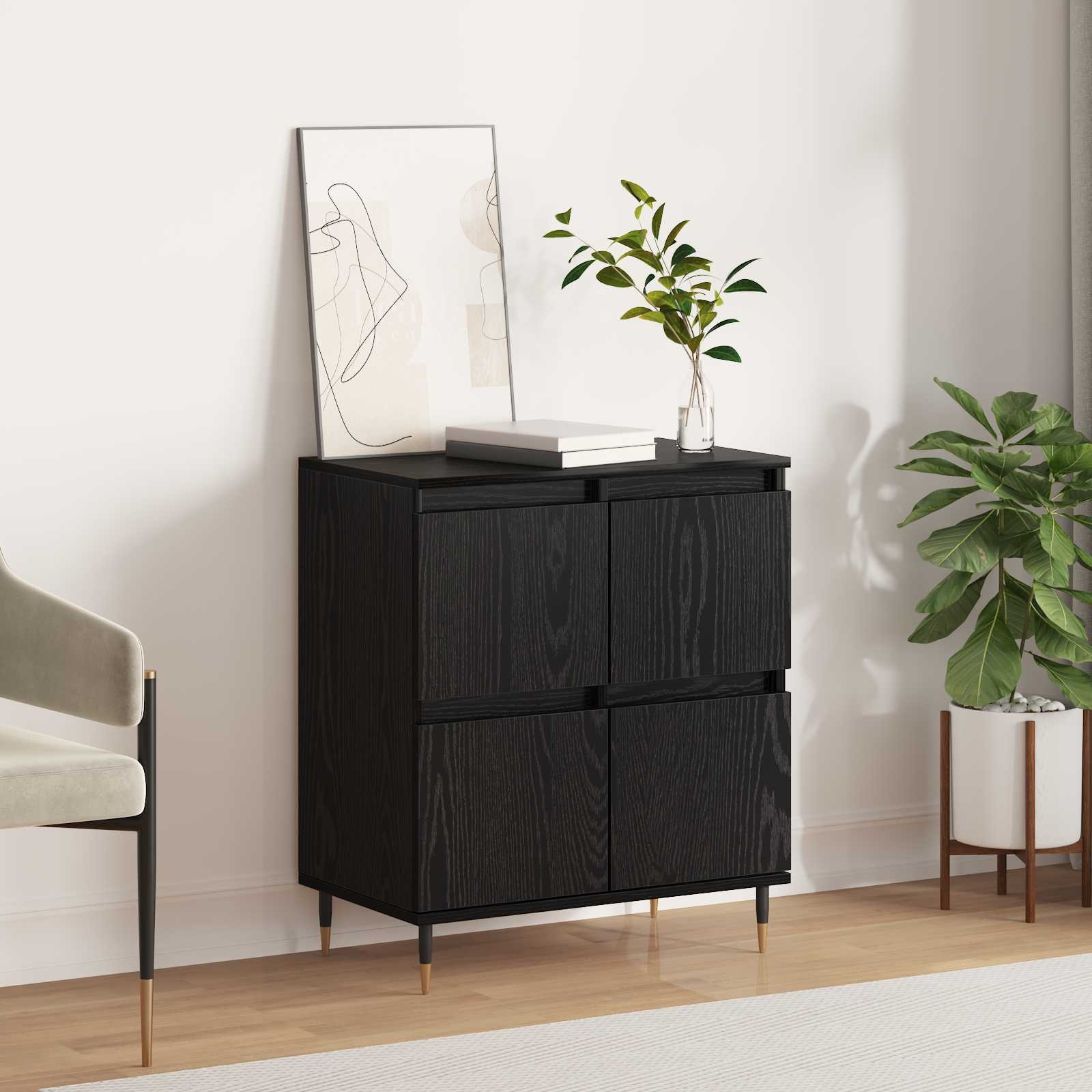 Vidaxl Buffet bas noir chêne 60x35x70 cm - 34% de remise