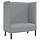 Canapé 2 places à dossier haut 101 cm gris clair - 35% de remise