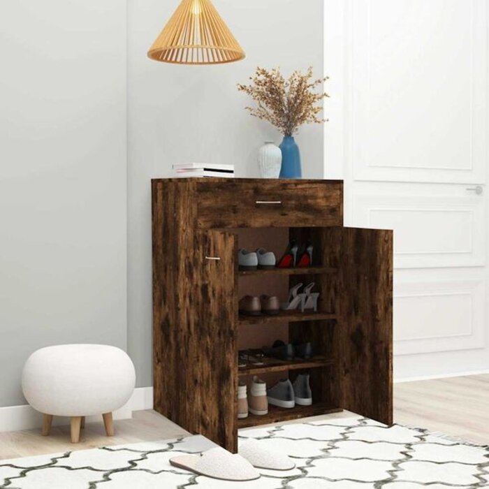 Vidaxl Meuble à chaussures chêne fumé 60x35x84cm - 34% de remise