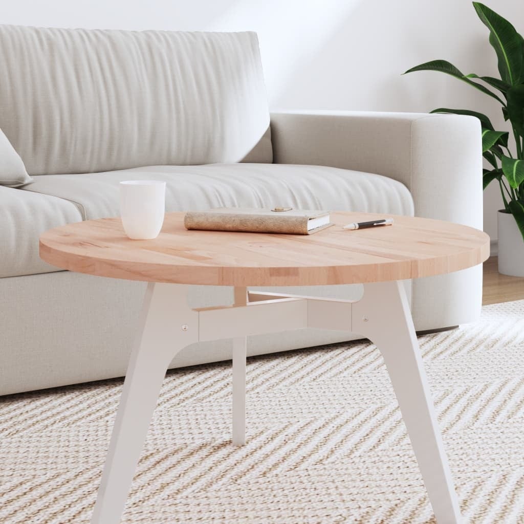 Vidaxl Plateau de table rond en hêtre massif Ø70 cm - 34% de remise