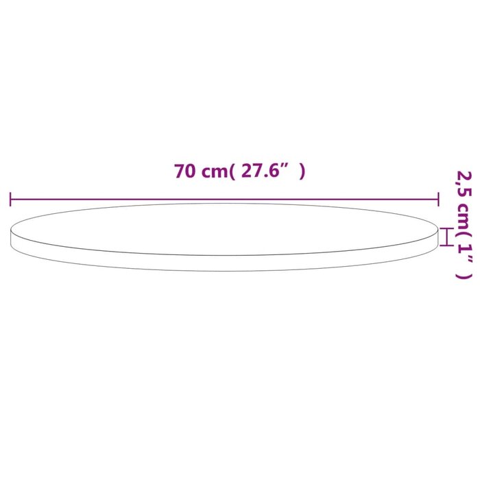 Vidaxl Plateau de table rond en hêtre massif Ø70 cm - 34% de remise