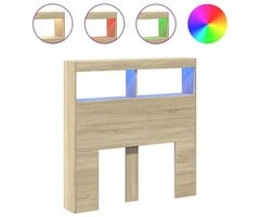 Vidaxl Tête de lit LED avec rangement - Chêne Sonoma - 100x102 cm - 34% de remise