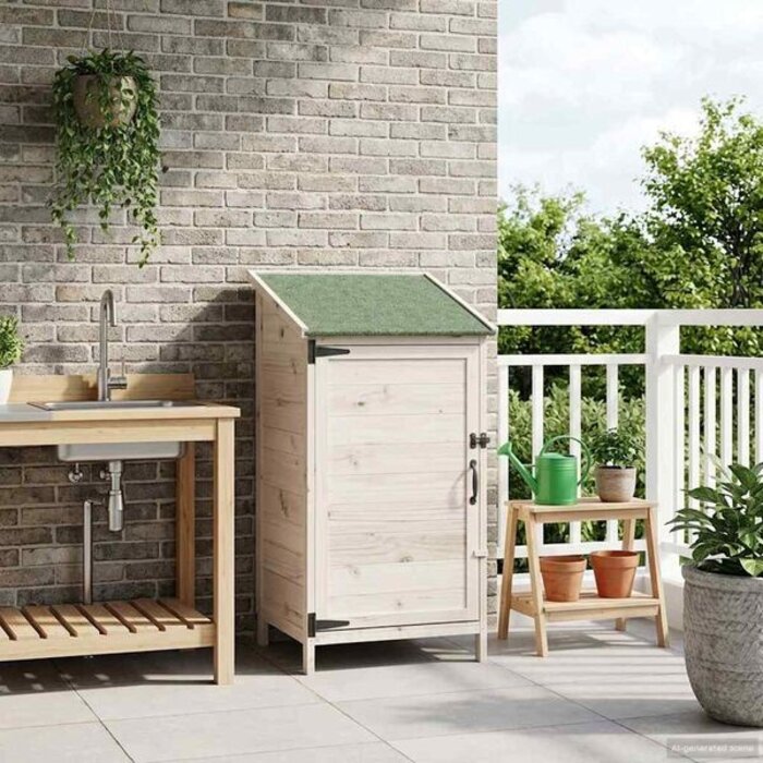 Vidaxl Abri de jardin en épicéa blanc 59,5x56x113,5 cm - 34% de remise