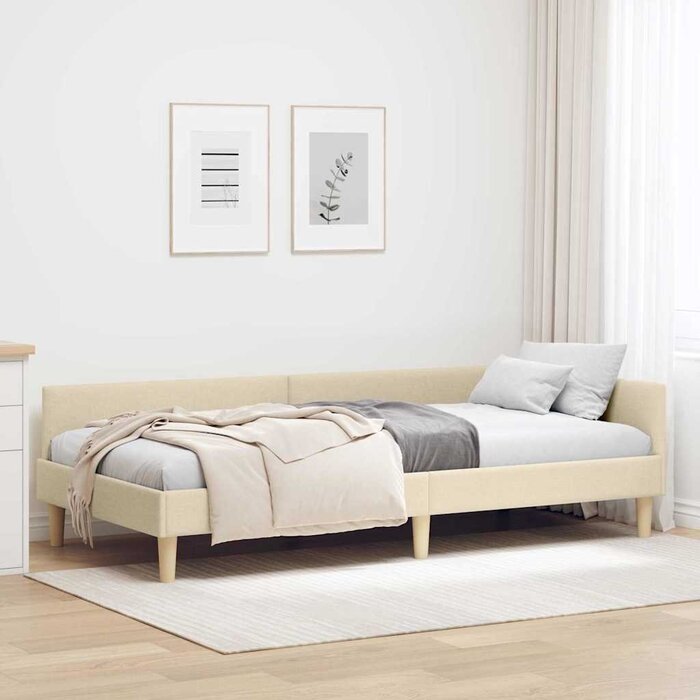Vidaxl Cadre de lit d'angle 90x190cm Bruin grijs - 34% de remise
