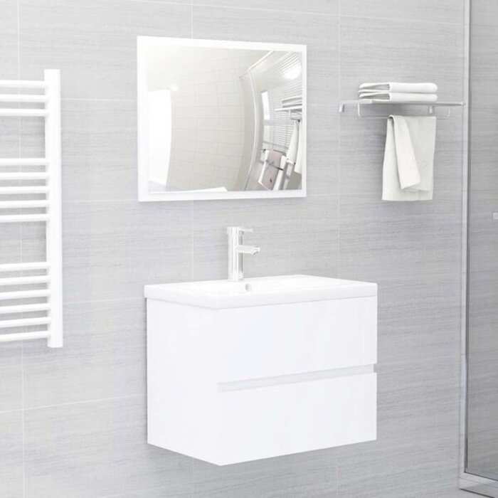 Vidaxl Ensemble meuble salle de bain Blanc Taille L - 32% de remise