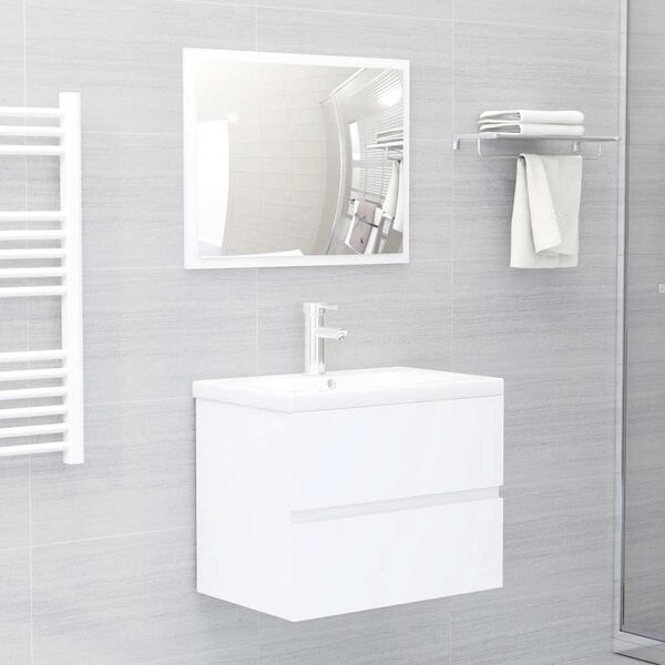Vidaxl Ensemble meuble salle de bain Blanc Taille L - 32% de remise