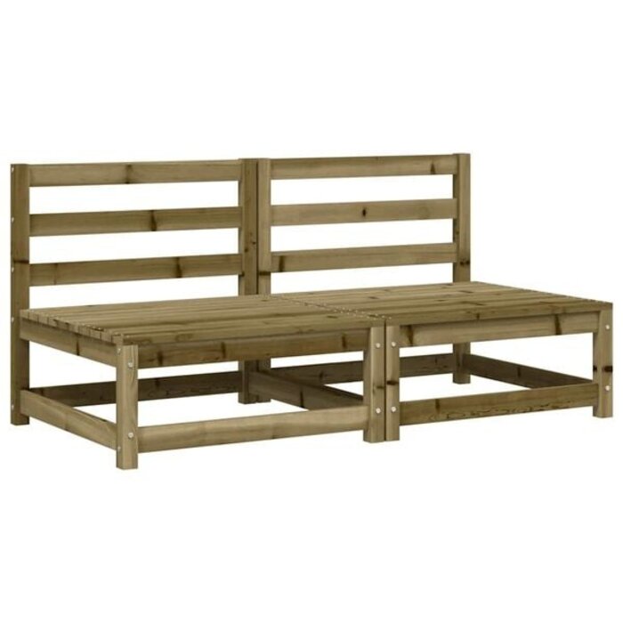 Vidaxl Lot de 2 bancs de jardin gris brun avec coussins - 30% de remise