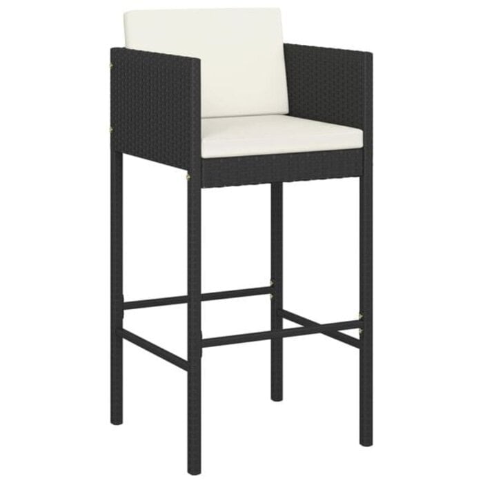Vidaxl Lot de 4 tabourets de bar en rotin noir - 35% de remise