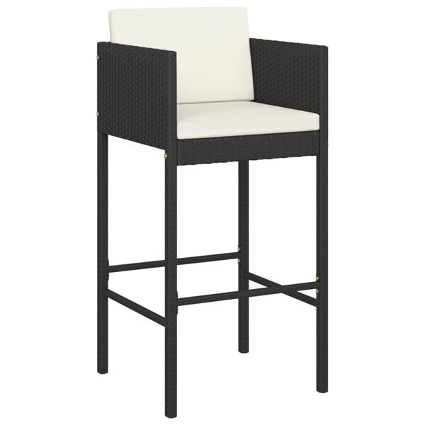 Vidaxl Lot de 4 tabourets de bar en rotin noir - 35% de remise