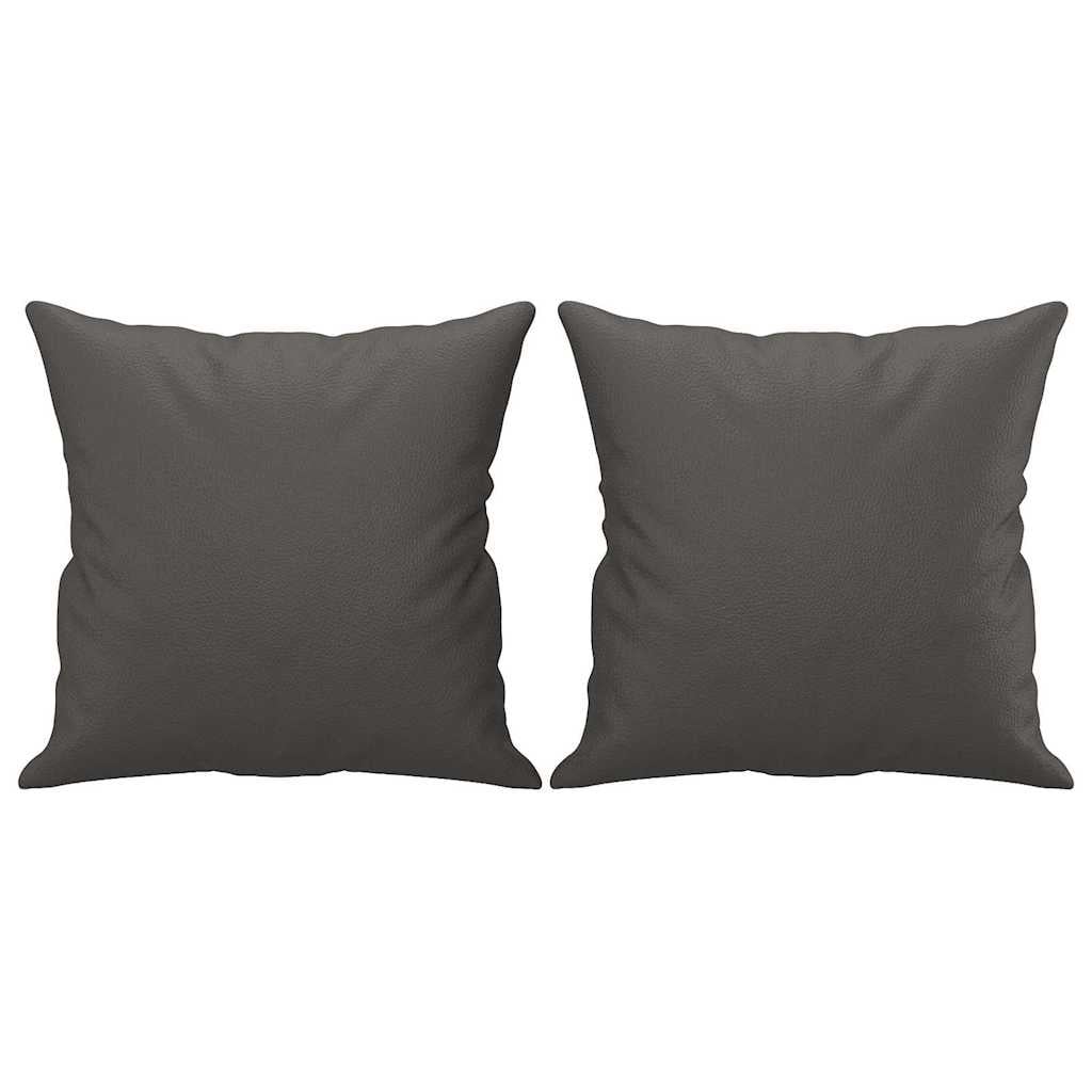 Vidaxl Lot de 2 coussins en similicuir 40x40 cm gris - 30% de remise