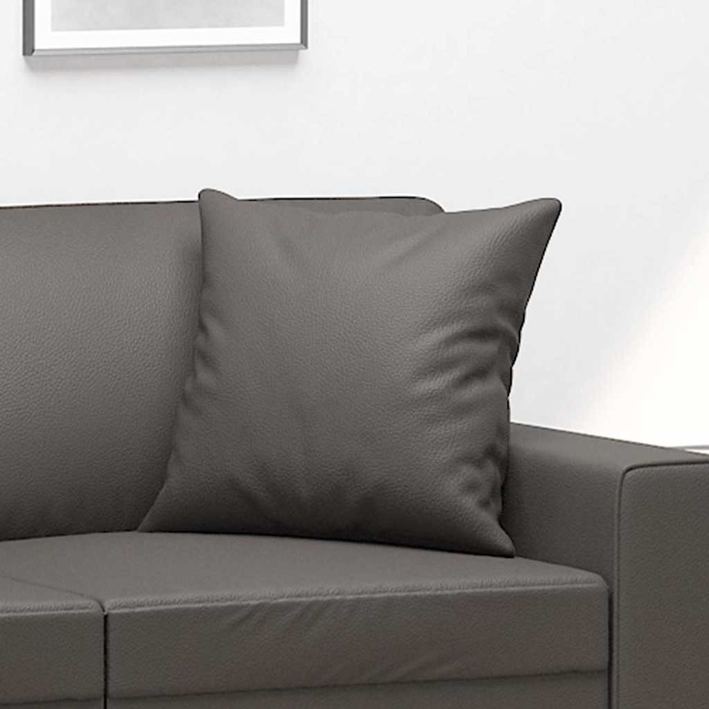 Vidaxl Lot de 2 coussins en similicuir 40x40 cm gris - 30% de remise