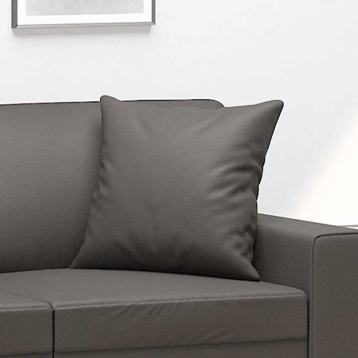 Vidaxl Lot de 2 coussins décoratifs 40x40 cm gris - Similicuir - 30% de remise