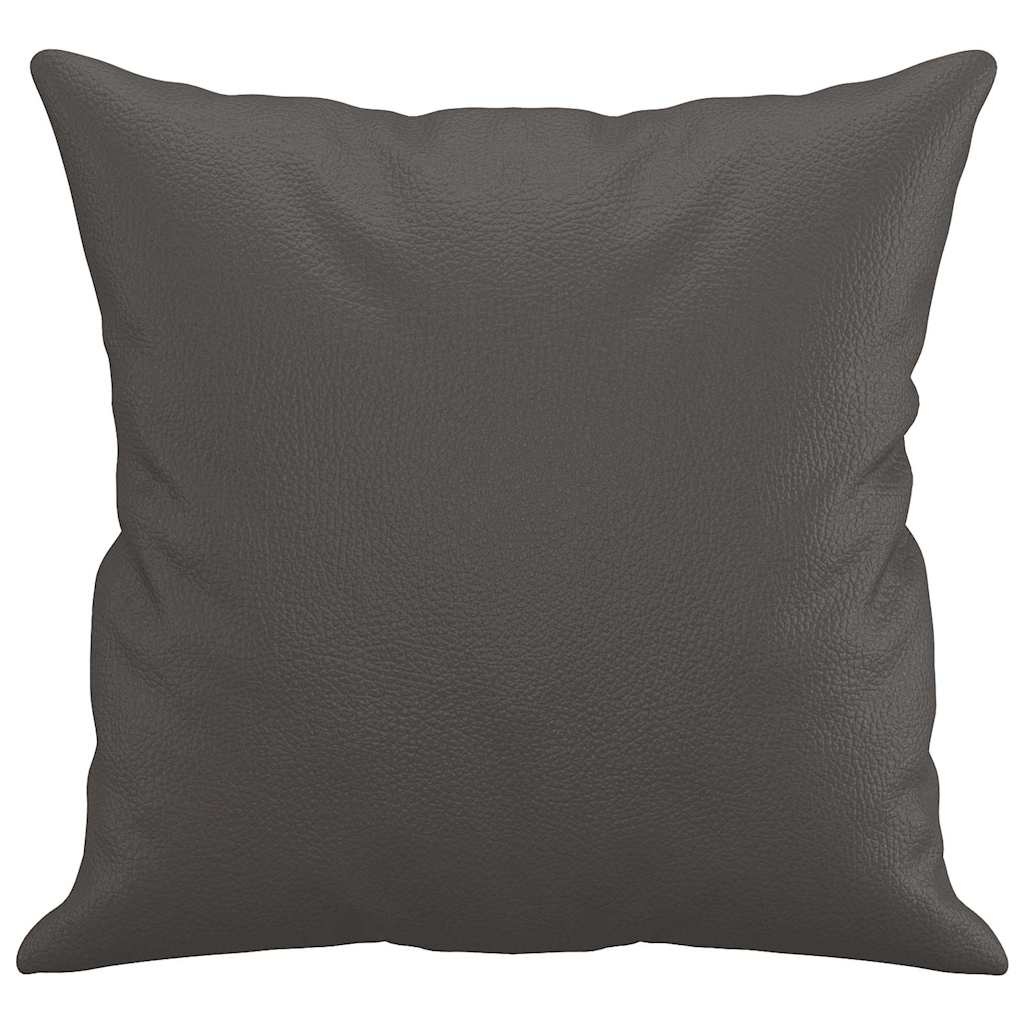 Vidaxl Lot de 2 coussins décoratifs 40x40 cm gris - Similicuir - 30% de remise