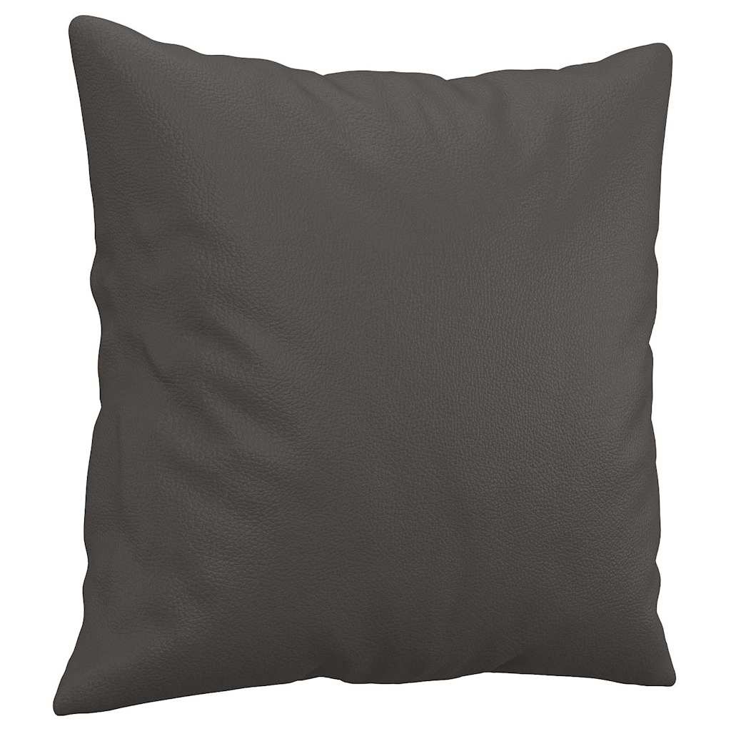 Vidaxl Lot de 2 coussins en similicuir gris 40x40 cm - 30% de remise
