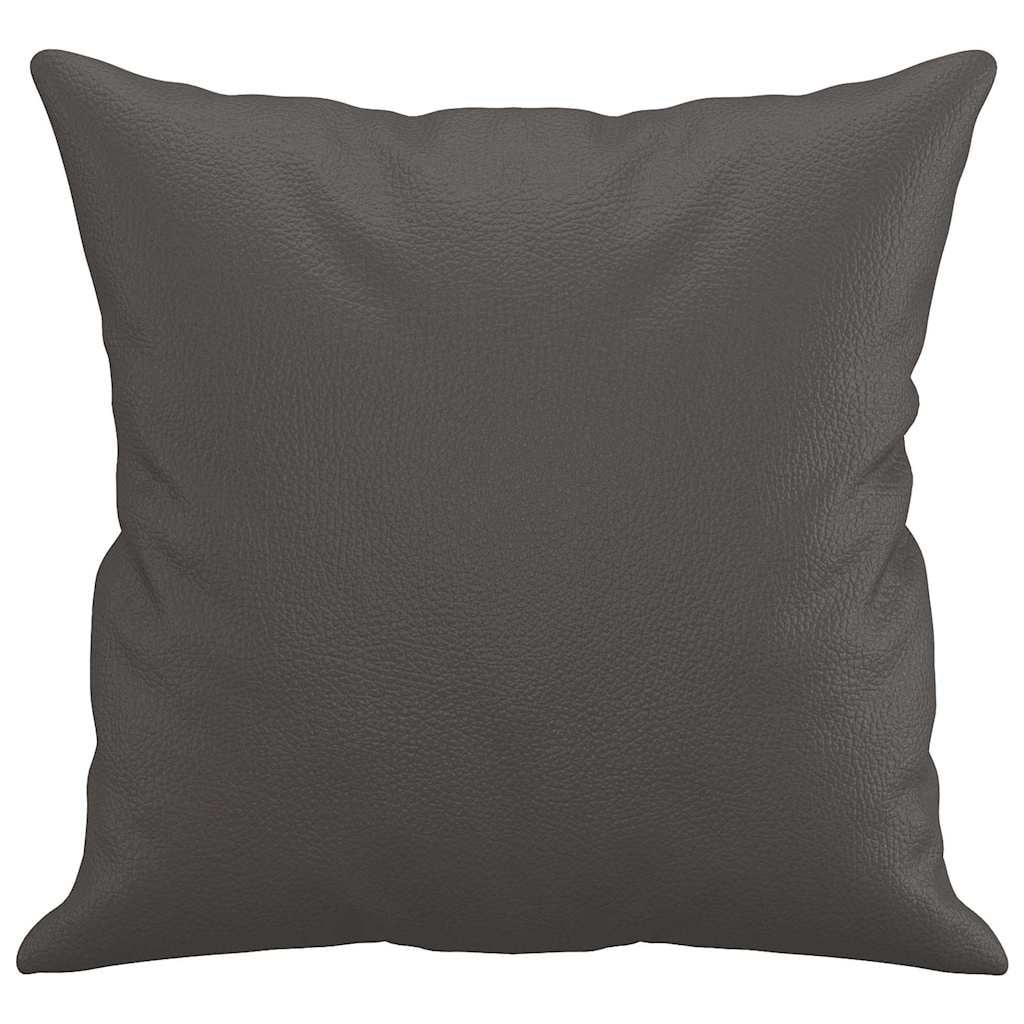 Vidaxl Lot de 2 coussins en similicuir gris 40x40 cm - 30% de remise