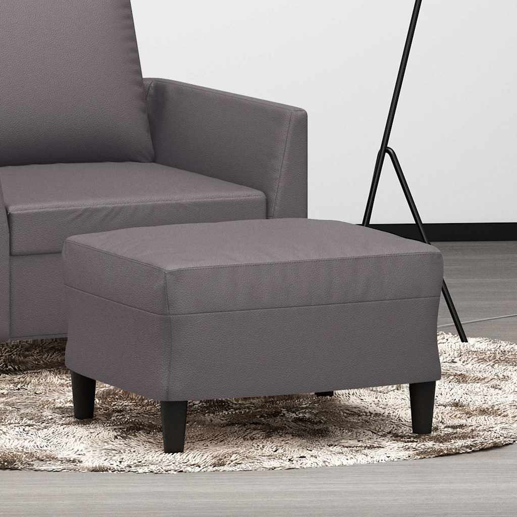 Vidaxl Repose-pieds 60x50x41 cm en similicuir gris - 32% de remise
