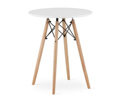 Viking Choice Table à manger ronde 60 cm - Plateau blanc - 21% de remise