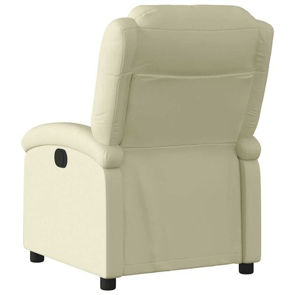 Fauteuil relax en cuir véritable crème - 20% de remise