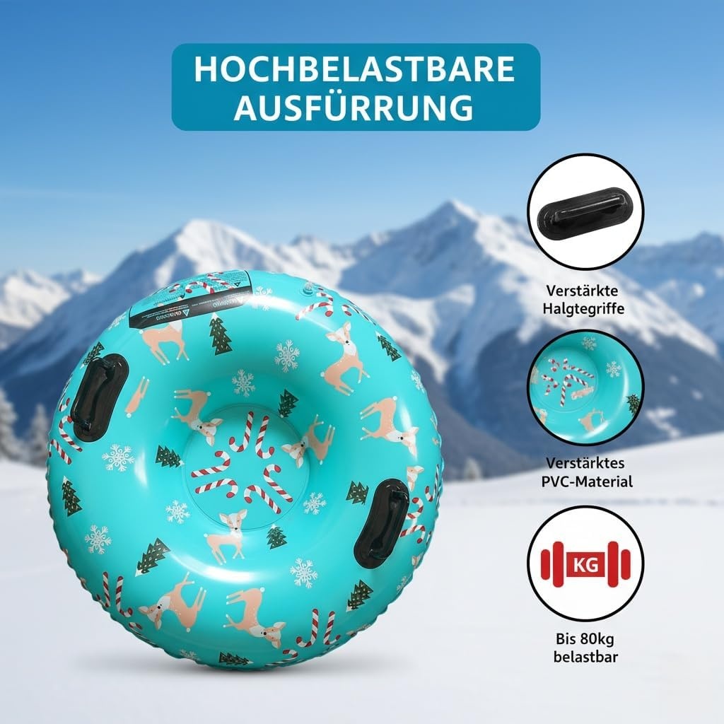 Bouée gonflable pour neige 90 cm - Vert - 16% de remise