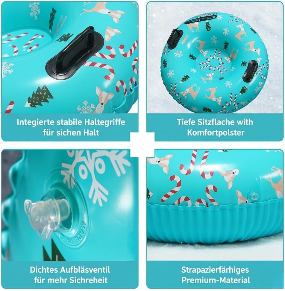 Bouée gonflable pour neige 90 cm - Vert - 16% de remise