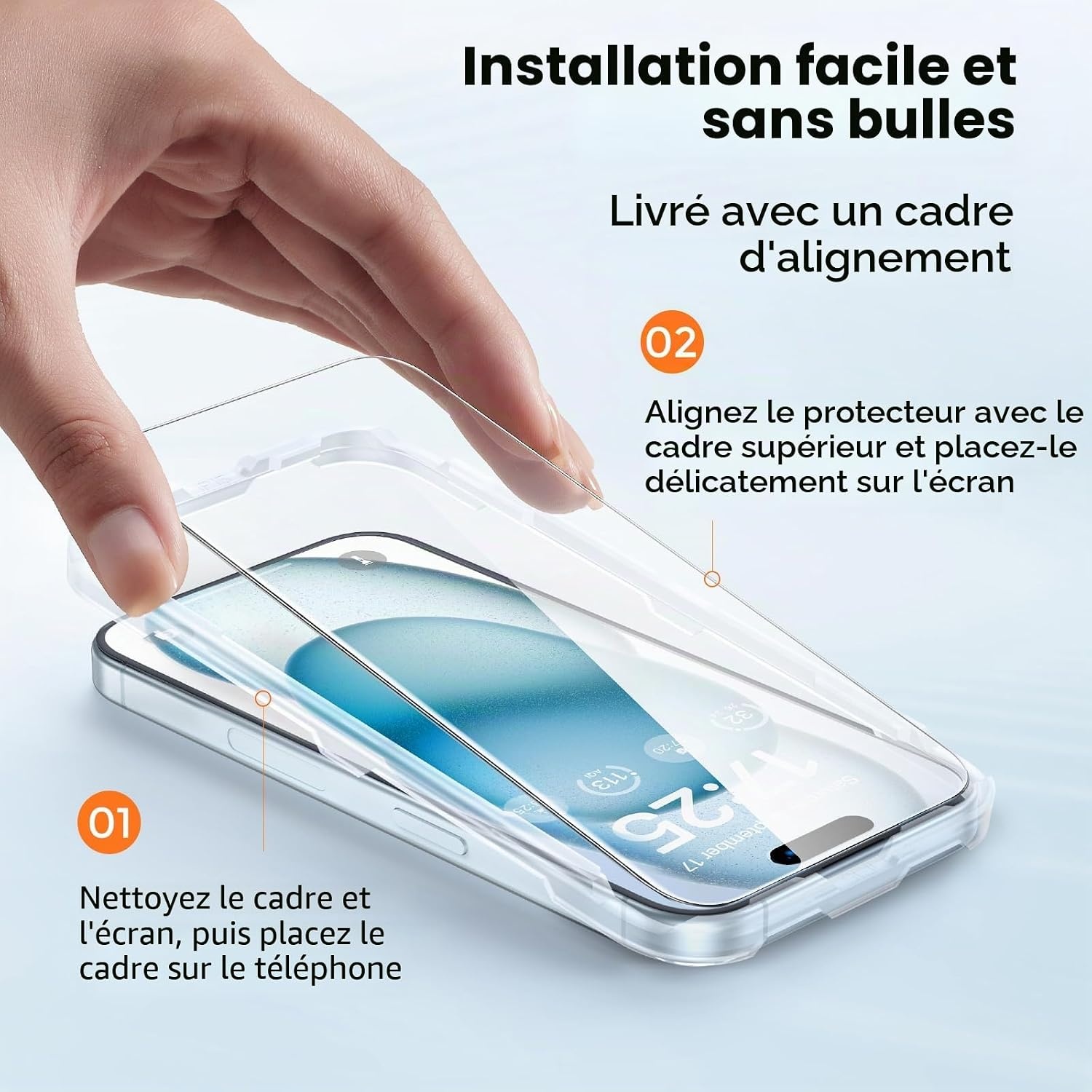 3 Protections écran iPhone 15 verre trempé 9H - 17% de remise