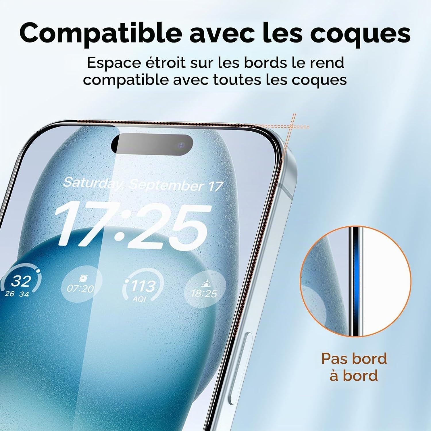 3 Protections écran iPhone 15 verre trempé 9H - 17% de remise
