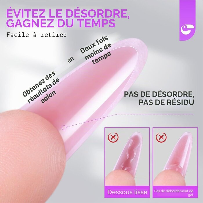 Chablons doubles pour extensions d'ongles, 240 pièces - 21% de remise