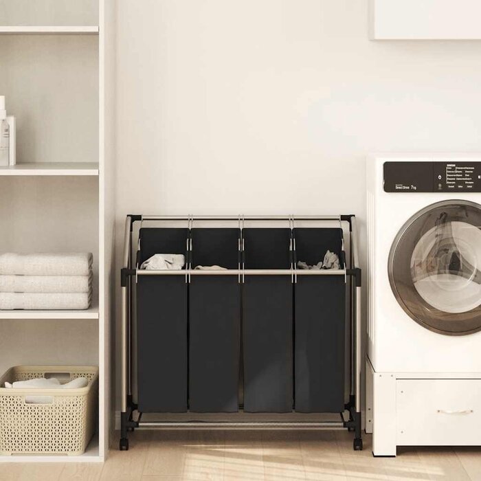 Trieur de linge 4 compartiments Gris taille L - 23% de remise