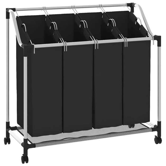 Trieur de linge 4 compartiments Gris taille L - 23% de remise