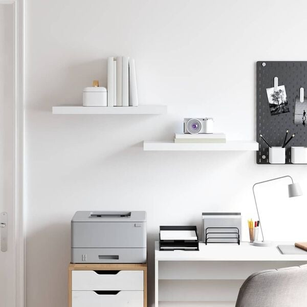 Lot de 2 étagères murales flottantes blanches 60cm - 23% de remise